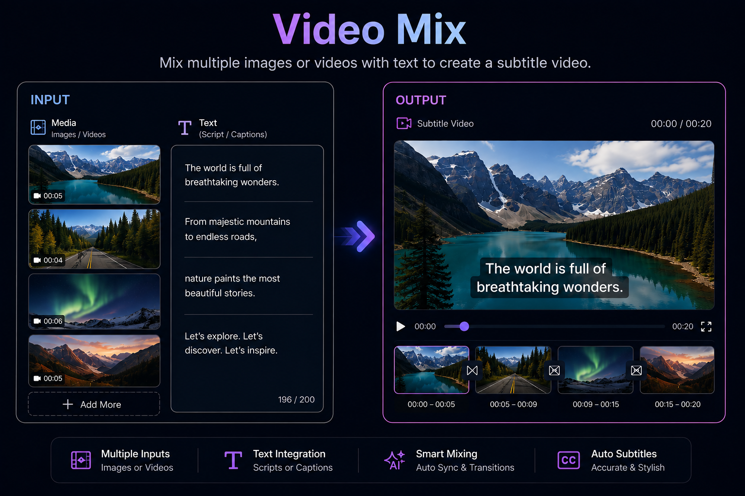 Video Mix product interface